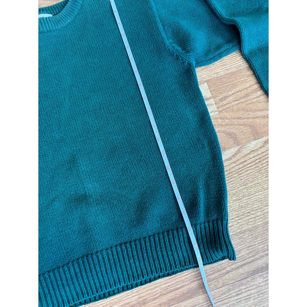 Vintage Hunter Green Sweater XS | Minimalist Crewneck Knit Normcore Grandpa Core - Picture 5 of 7